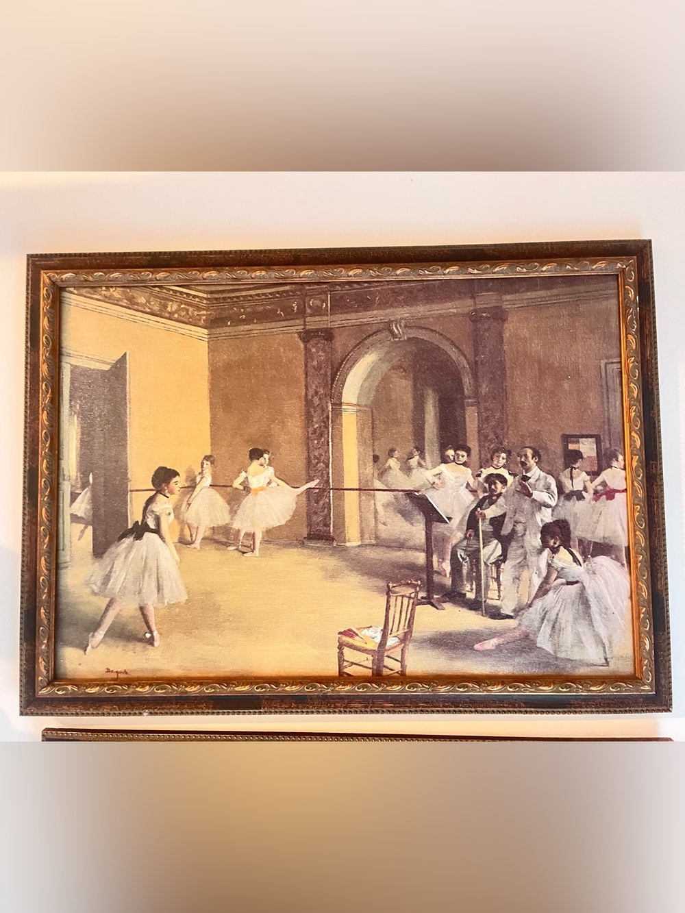 Vintage Ballet Rehearsal Framed Wall Art - Beige and Cream Tones